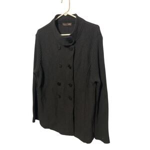 Linda Matthew’s Wool Sweater Jacket Size 1X Black